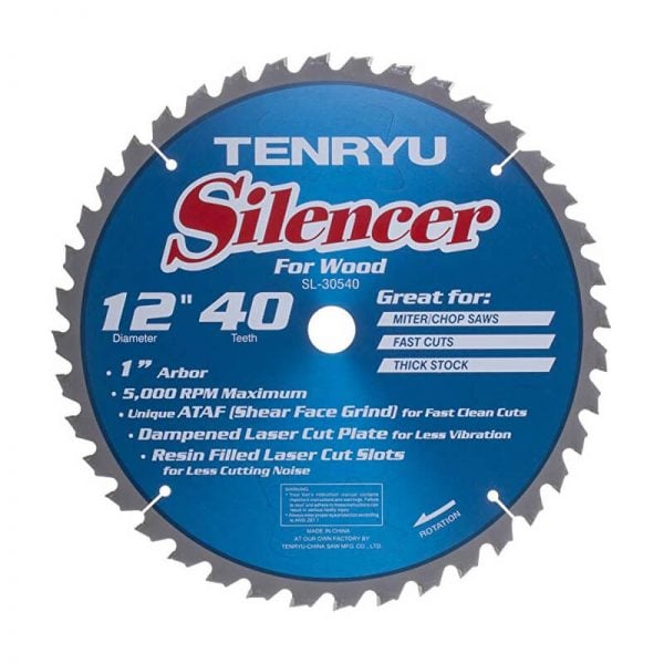 Tenryu 12″, 40-Tooth Silencer Series Saw Blade for Kapex Miter Saw | The Festool Superstore Authorized Dealer | Powered by PMC Tool | Hammond, LA