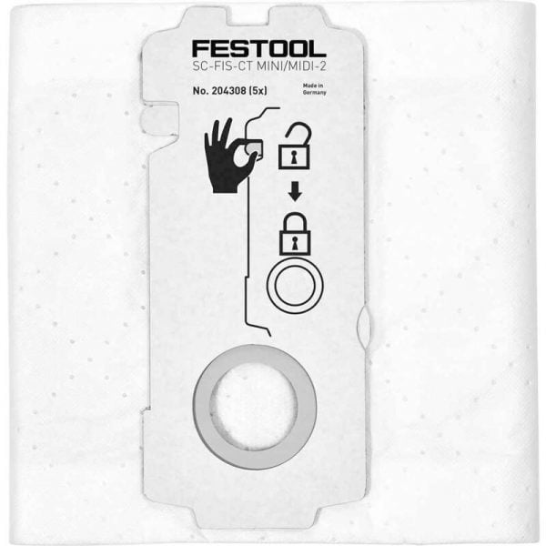 Festool 204308 SELFCLEAN Filter Bag SC-FIS-CT MINI_MIDI-2_5_CT15 | The Festool Superstore Authorized Dealer | Powered by PMC Tool | Hammond, LA